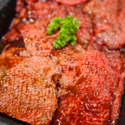 Marinated steak in Hickory BBQ